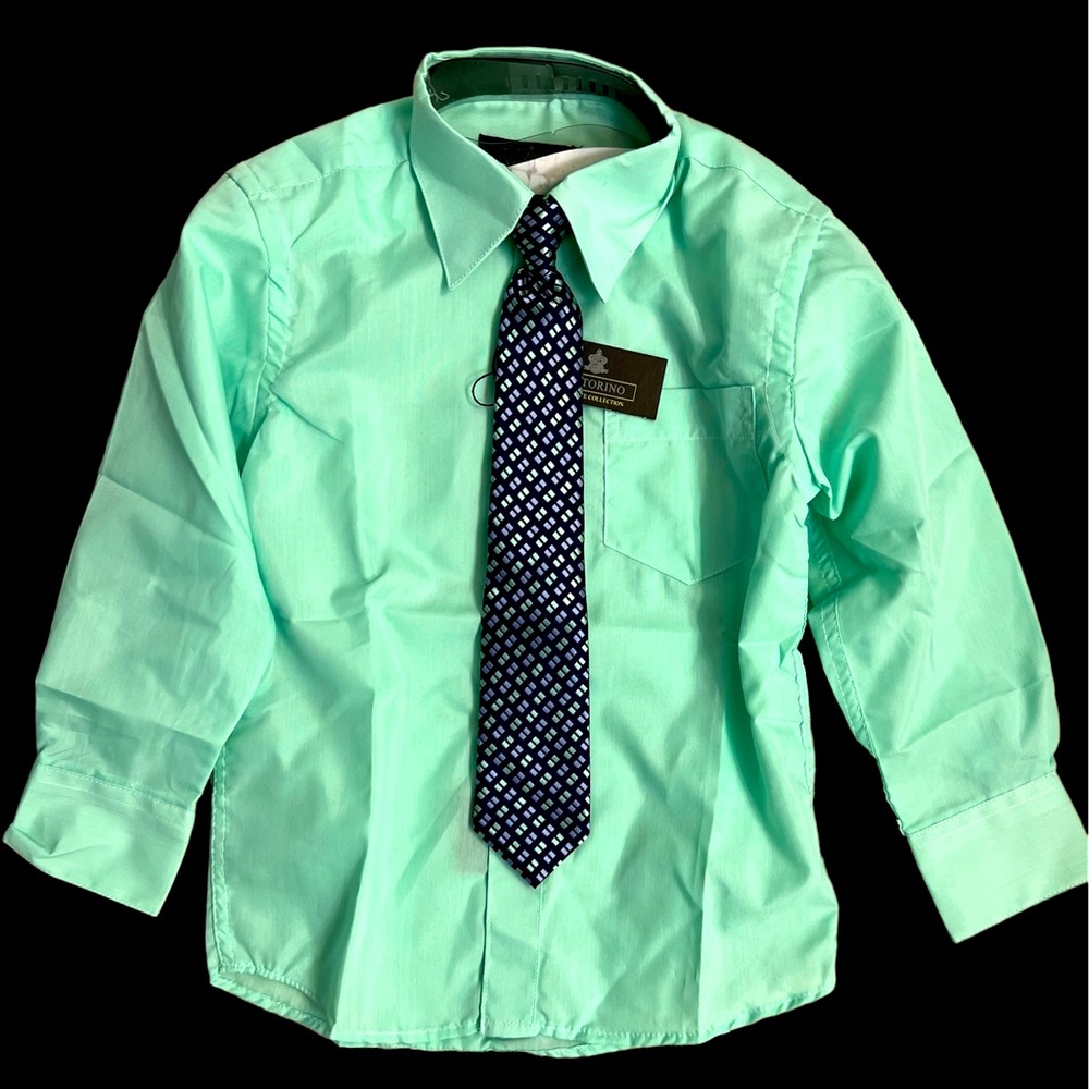 Boys Dress Shirt with Clip-on Tie